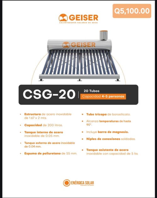 Calentador Solar 200 Litros 
