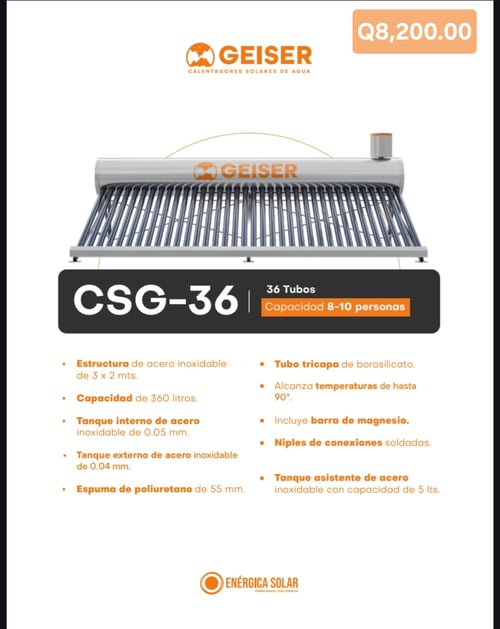 Calentador Solar 360 Litros 