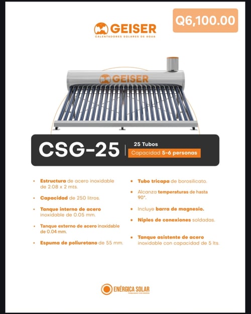 Calentador Solar 250 Litros