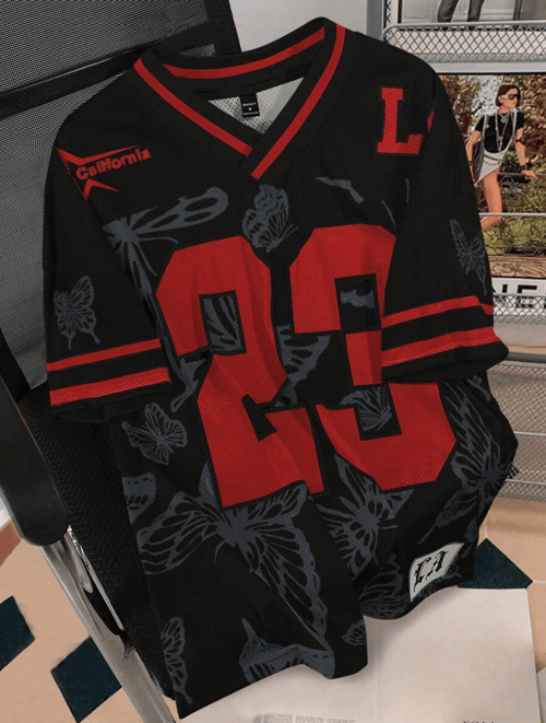 Jersey de manga corta estampado de numeros.