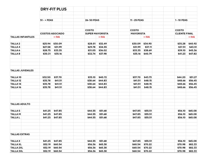 PLAYERA DRY FIT PLUS