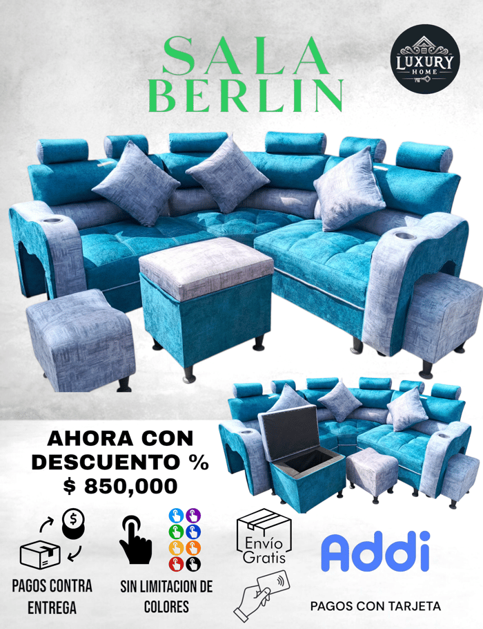 850.000 COP -SALA ESTILO BERLIN 