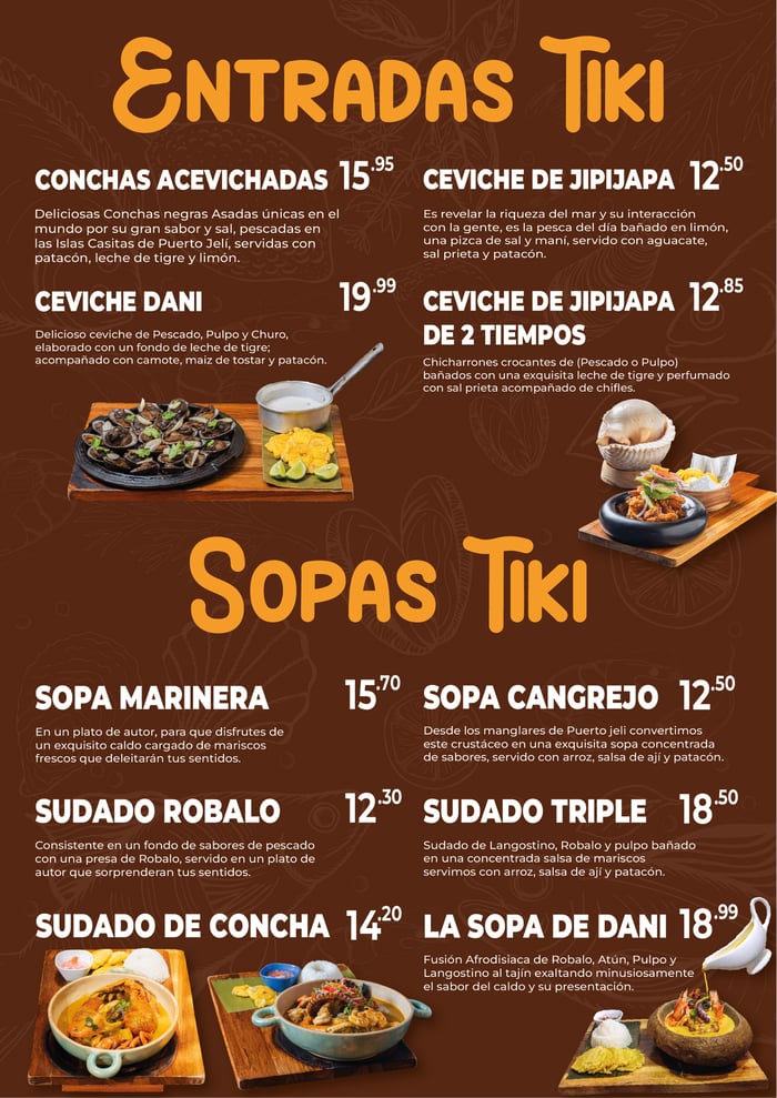 Entradas y Sopas Tiki